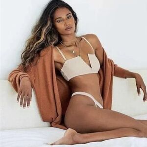 New Free People Intimately Sierra Cream Mesh Dot Bra M